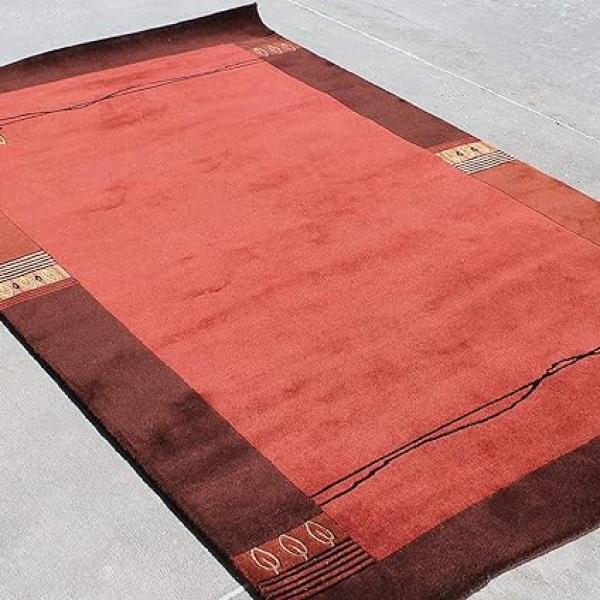 thamelmartUSA R4017 Gorgeous Custom Made Hand Knotted Tibetan Woolen Area Rug 5 Feet X 8 Feet Made in Nepal