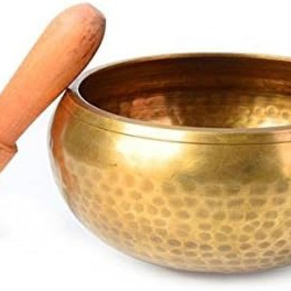 Tibetan Golden Hand Hammered Buddhist Healing Singing Bowl