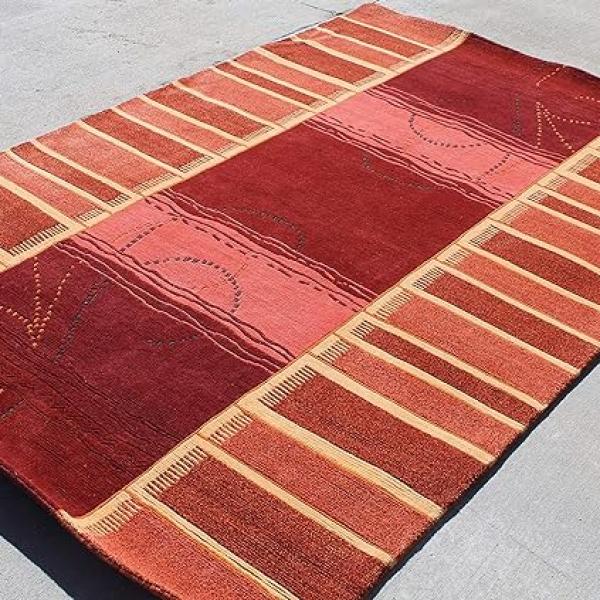 thamelmartUSA R17748 Gorgeous Custom Made Hand Knotted Tibetan Woolen Area Rug 5 Feet X 8 Feet Made in Nepal