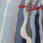 thamelmartUSA R17692 Gorgeous Bold Stripped Blue Colored Hand Made Tibetan Woolen Area Rug 5 Feet X 8 Feet Made in Nepal