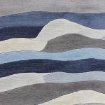 thamelmartUSA R17692 Gorgeous Bold Stripped Blue Colored Hand Made Tibetan Woolen Area Rug 5 Feet X 8 Feet Made in Nepal