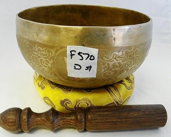 F570 5.75" Energetic Sacral 'D#' Chakra Healing Hand Hammered Tibetan Singing Bowl Made in Nepal