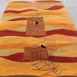 thamelmartUSA R13849 Gorgeous Bold Stripped Design Hand Made Tibetan Woolen Area Rug 6 Feet X 9 Feet Made in Nepal