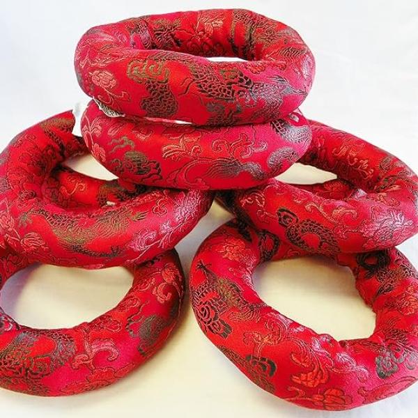 thamelmartUSA F697 Silk Brocade Cushion Pillow for Tibetan Singing Bowl Handmade in Nepal