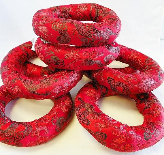 thamelmartUSA F697 Silk Brocade Cushion Pillow for Tibetan Singing Bowl Handmade in Nepal
