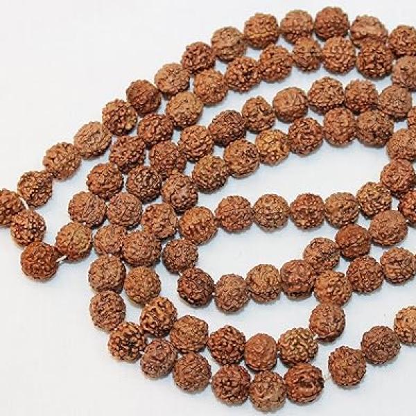 F688 Auspicious ~108 Rudrakshya Prayer Japa Mala for Meditation Handmade in Nepal
