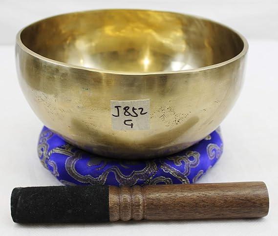 J852 7" Energetic Throat Chakra 'G' Healing Hand Hammered Tibetan Singing Bowl Made in Nepal