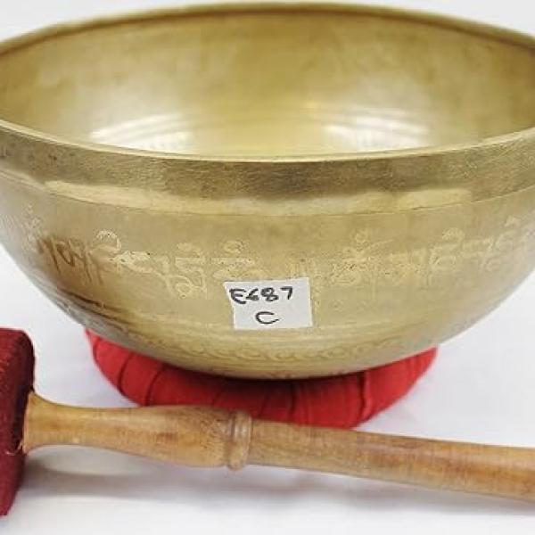 EE687 9.5" Energetic Root 'C' Chakra Healing Hand Hammered Tibetan Singing Bowl Made in Nepal
