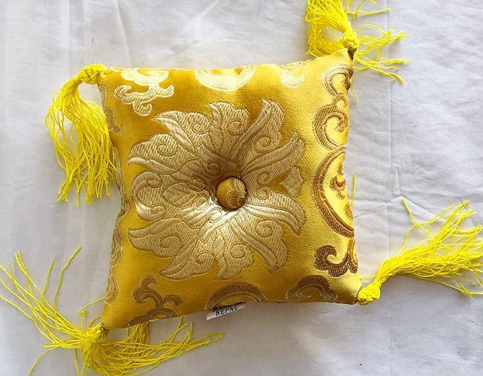 F775 Silk Brocade Ring Cushion Pillow for Tibetan Singing Bowl Hand Made in Nepal