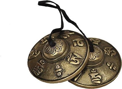Tibetan Tingsha Cymbals - 6.2 cm - OM Mane Padme Hum Symbols Embossed