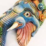 thamelmartUSA F1066 Huge Hand Crafted Wooden Mask of Lord Ganesha Decorative Wall Hanging Made in Nepal