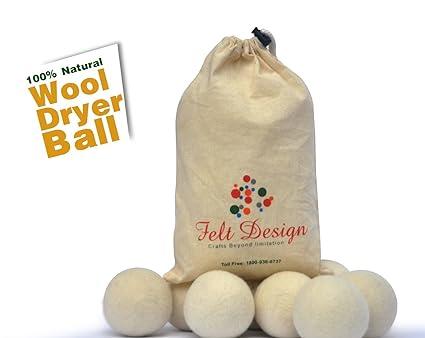 Wool Dryer Balls-6 balls in Packets,100% Pure Wool dryer balls by felts Design