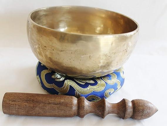 Thamel Mart USA F5 5" Energetic Palm Size Throat 'G' Chakra Healing Tibetan Singing Bowl Made in Nepal