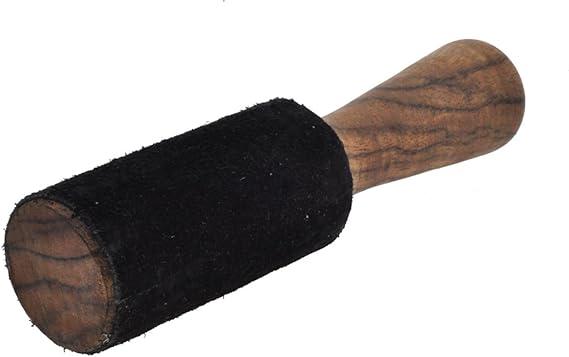 Black Leather-Wrapped Singing Bowl Striker, 7 x 1.5 Inches, Singing Bowl Mallet, Gong Mallet, Puja
