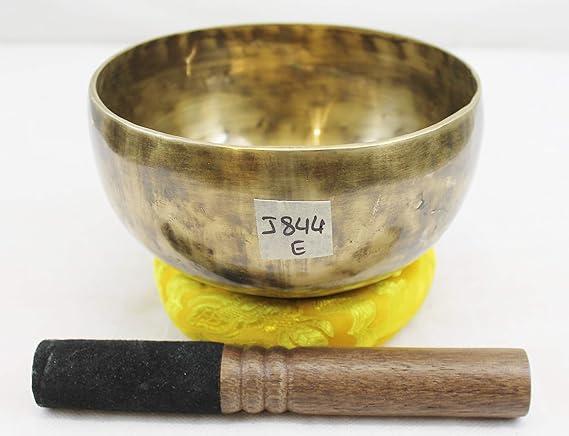 J844 6" Energetic Solar Chakra 'E' Healing Hand Hammered Tibetan Singing Bowl Made in Nepal