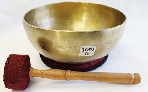 J694 8.25" Energetic Solar 'E' Chakra Healing Hand Hammered Tibetan Singing Bowl Made in Nepal