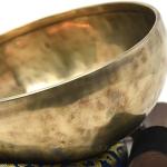 8" Large Hand-hammered Tibetan Singing Bowl for Meditation, Healing, Mindfulness, Relaxation ~ Antique Finished Bowl, Wooden Mallet, drum-stick, Silk Made Cushion