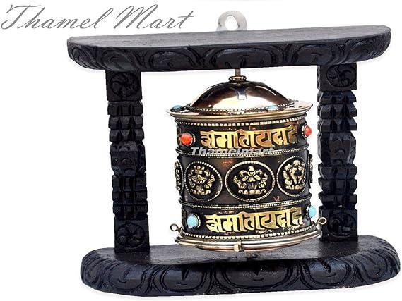 7"tall table top.wall Prayer Wheel-8 Auspicious symbols,dharma wheel,Buddhist.