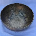 11 Inch Finest Meditation Mantra Carvsinging bowl, etching Tibetan Art and Budha, Singing Bowl With Drum