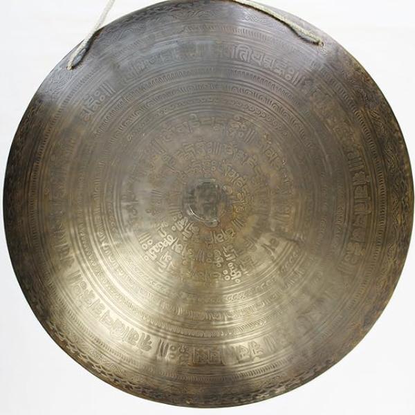 F613 21.5" Very Artistic Tibetan Temple Disc Gong Hand Made in Nepal
