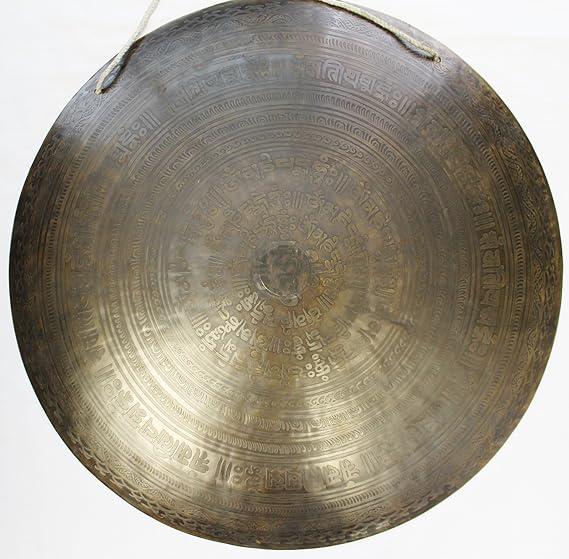 F613 21.5" Very Artistic Tibetan Temple Disc Gong Hand Made in Nepal