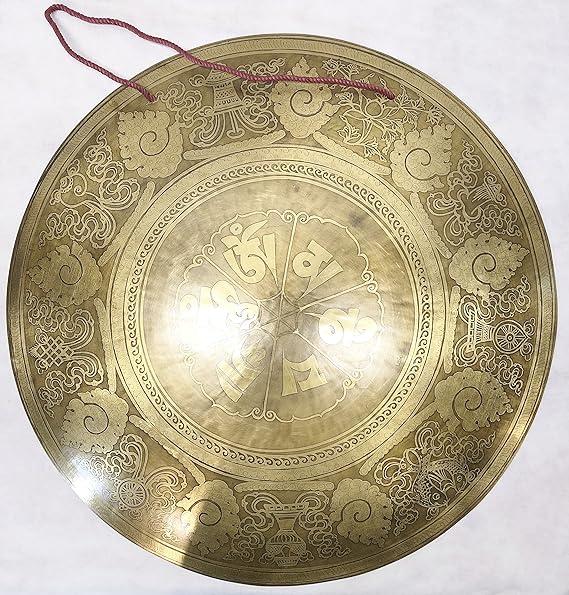 F1054/F609 21.75" Very Artistic Tibetan Temple Disc Gong Hand Made in Nepal