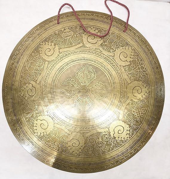 F1055/F606 21.75" Very Artistic Tibetan Temple Disc Gong Hand Made in Nepal