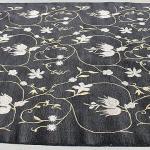 RST124 Gorgeous Black Colored Tibetan Woolen Area Rug 5.8' X 8' Handmade in Nepal