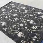 RST124 Gorgeous Black Colored Tibetan Woolen Area Rug 5.8' X 8' Handmade in Nepal