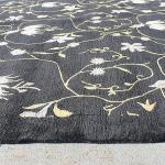 RST124 Gorgeous Black Colored Tibetan Woolen Area Rug 5.8' X 8' Handmade in Nepal