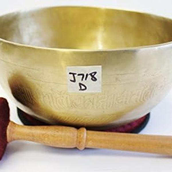 J718 8" Energetic Sacral 'D' Chakra Healing Hand Hammered Tibetan Singing Bowl Made in Nepal