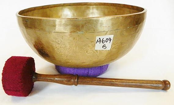 AA609 Large Size 10" Energetic Crown 'B' Chakra Healing Tibetan Singing Bowl Made in Nepal
