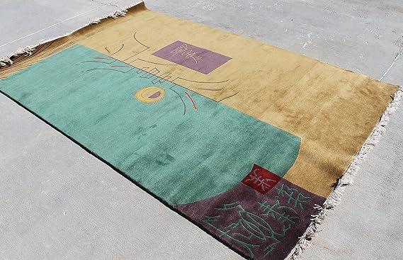 thamelmartUSA R14047 Exclusive Handmade Tibetan Woolen Area Rug 6 Ft X 9 Ft Made in Nepal