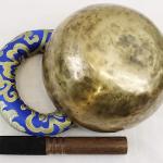 J863 7" Energetic Throat "G" Chakra Healing Hand Hammered Tibetan Singing Bowl Made in Nepal