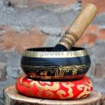 4"Tibetan Buddhist Singing-Color singing bowl, om mani padme hum mantra