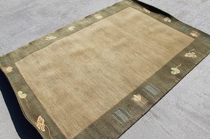 RSG17643 Gorgeous Modern Design Hand Made Tibetan Woolen Area Rug 4.7 Feet X 6.7 Feet Made in Nepal