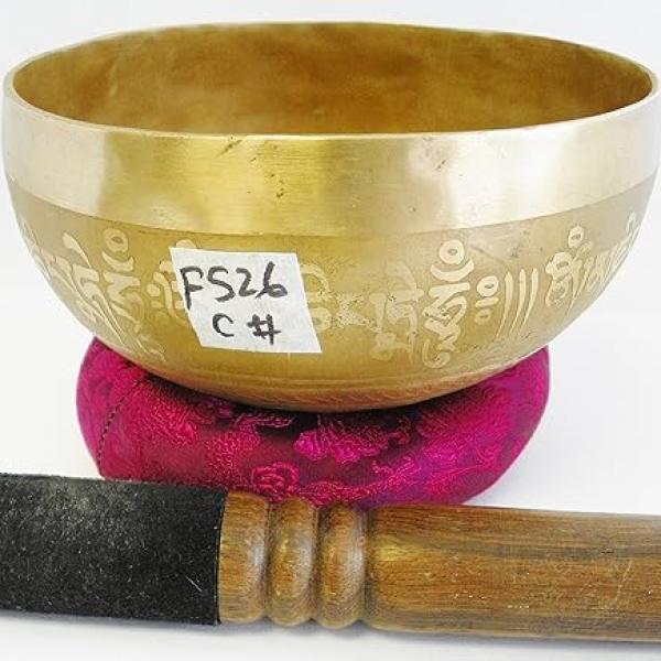 F526 6.1" Energetic Root 'C#' Chakra Healing Hand Hammered Tibetan Singing Bowl Made in Nepal