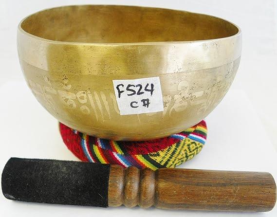 F524 6.1" Energetic Root 'C#' Chakra Healing Hand Hammered Tibetan Singing Bowl Made in Nepal
