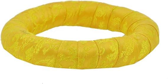 Tibetan Singing Bowl Ring, Singing Bowl Cushion, Singing Bowl Pillow (Yellow)