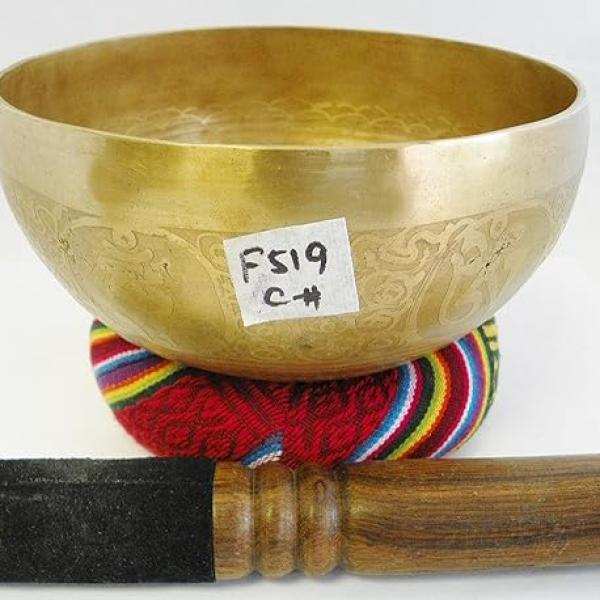 F519 6.1" Energetic Root 'C#' Chakra Healing Hand Hammered Tibetan Singing Bowl Made in Nepal