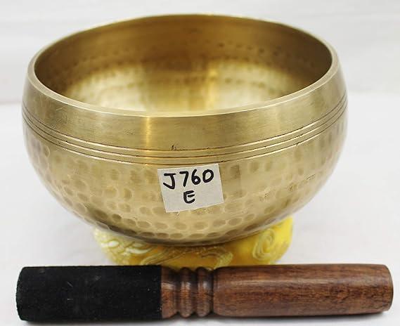 J760-F508 6" Energetic Solar 'E' Chakra Healing Hand Hammered Tibetan Singing Bowl Made in Nepal