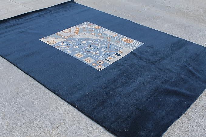Thamel Mart RSG279 Luxurious Thick Pile Modern Tibetan Woolen Area Rug 6.7' X 9.8' Handmade in Nepal