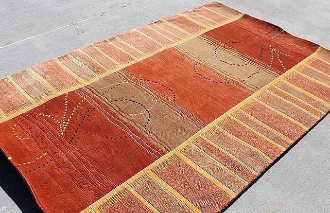 Thamel Mart USA R17737 Gorgeous Custom Made Hand Knotted Tibetan Woolen Area Rug 5 Feet X 8 Feet Made in Nepal
