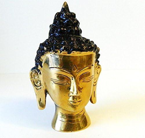 F703 Stunning Table Top Tibetan Buddha's Head Very Charming & Lovely Hand Crafted in Nepal