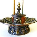 F583 Stunning Tibetan Lotus Style Incense Burner Hand Crafted in Nepal