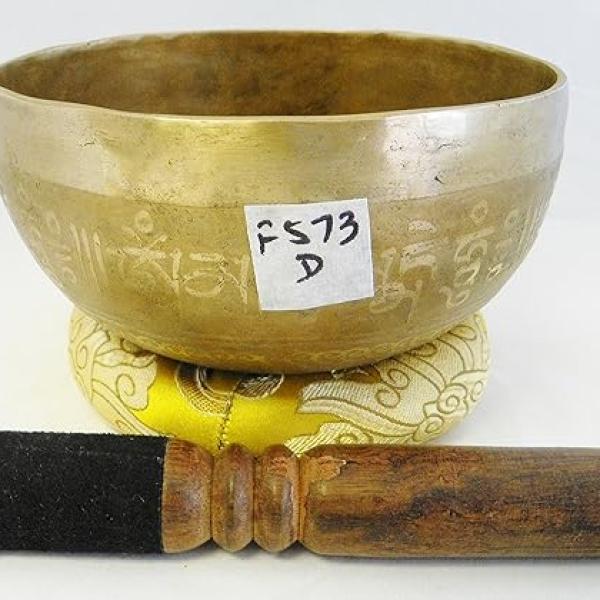 F573 6" Energetic Sacral 'D' Chakra Healing Hand Hammered Tibetan Singing Bowl Made in Nepal