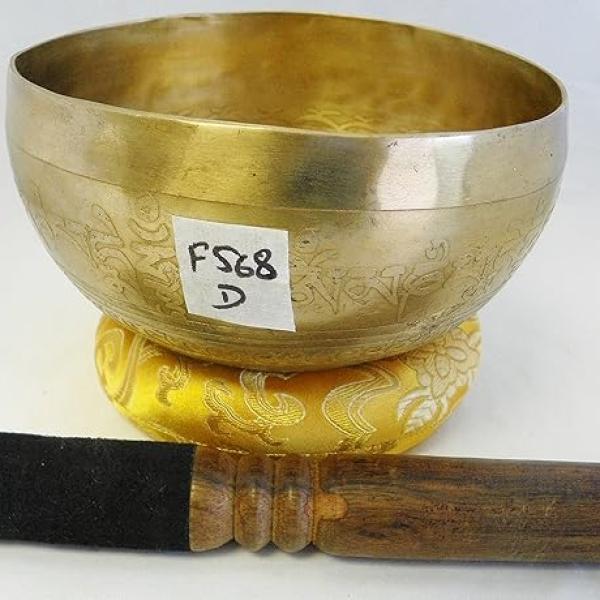 F568 6" Energetic Sacral 'D' Chakra Healing Hand Hammered Tibetan Singing Bowl Made in Nepal