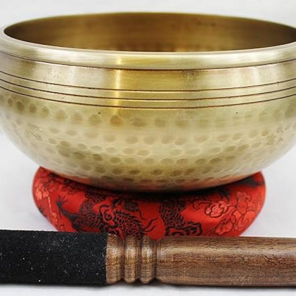 J684-F452 7.5" Energetic Root 'C' Chakra Healing Hand Hammered Tibetan Singing Bowl Made in Nepal