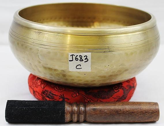 J683/J716 7.75" Energetic Root 'C' Chakra Healing Hand Hammered Tibetan Singing Bowl Made in Nepal