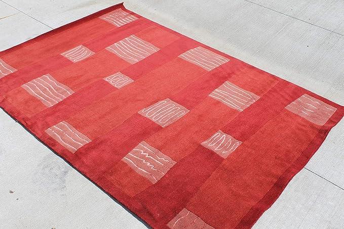 thamelmartUSA R407 Gorgeous Modern Design Hand Made Tibetan Woolen Area Rug 4.7 Ft X 6.7 Ft Made in Nepal